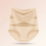 Beige high-waisted postpartum support brief
